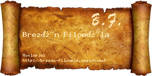 Brezán Filoméla névjegykártya